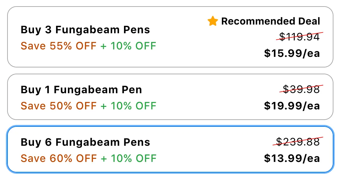 Select your FungaBeam Pen product quantity